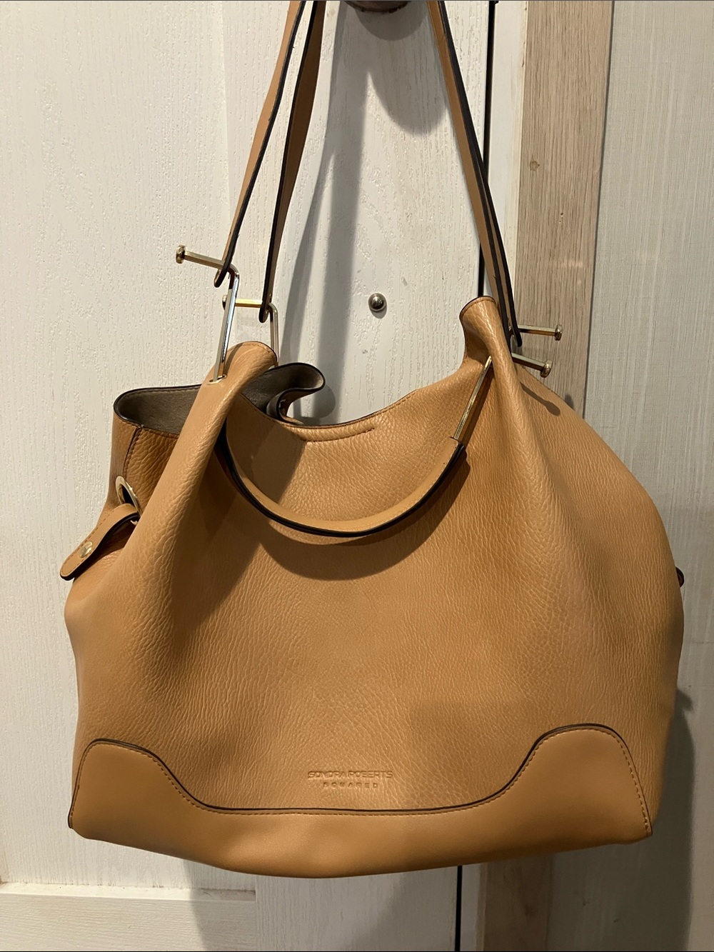 Sondra Roberts Caramel Tan Leather Shoulder Bag